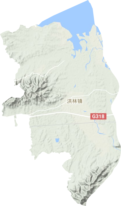 洪林镇地形地图