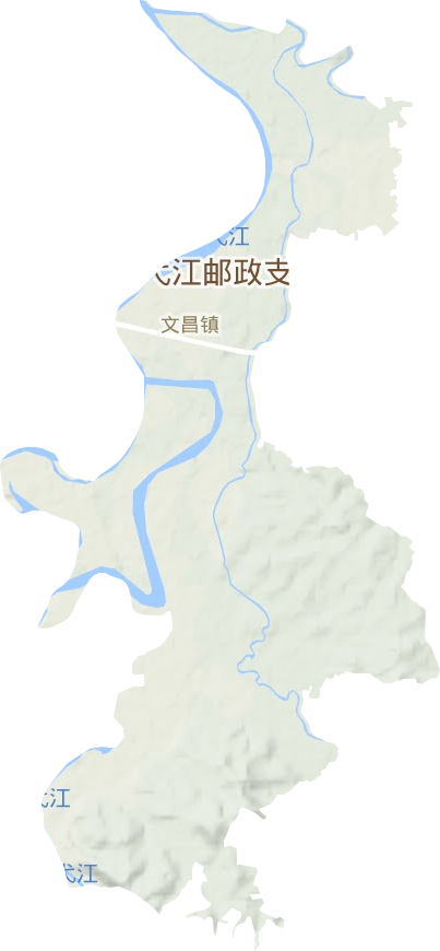 文昌镇地形地图