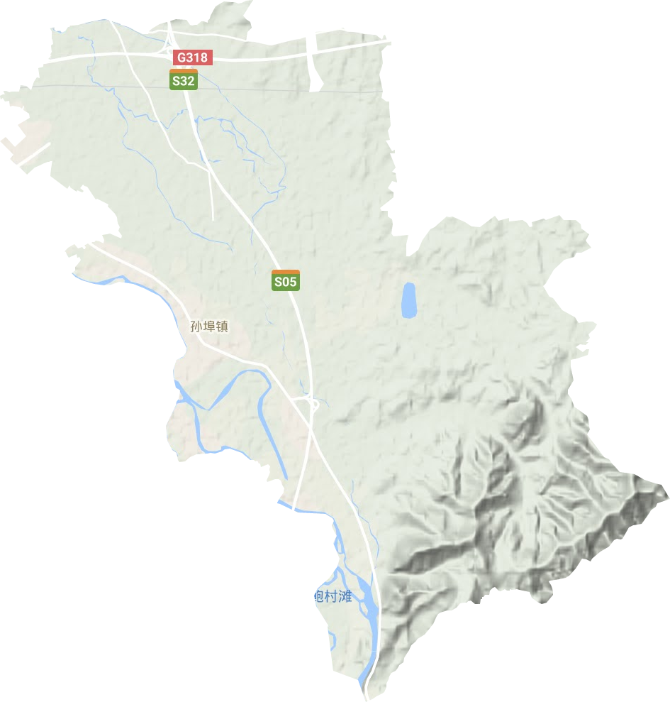 孙埠镇地形地图