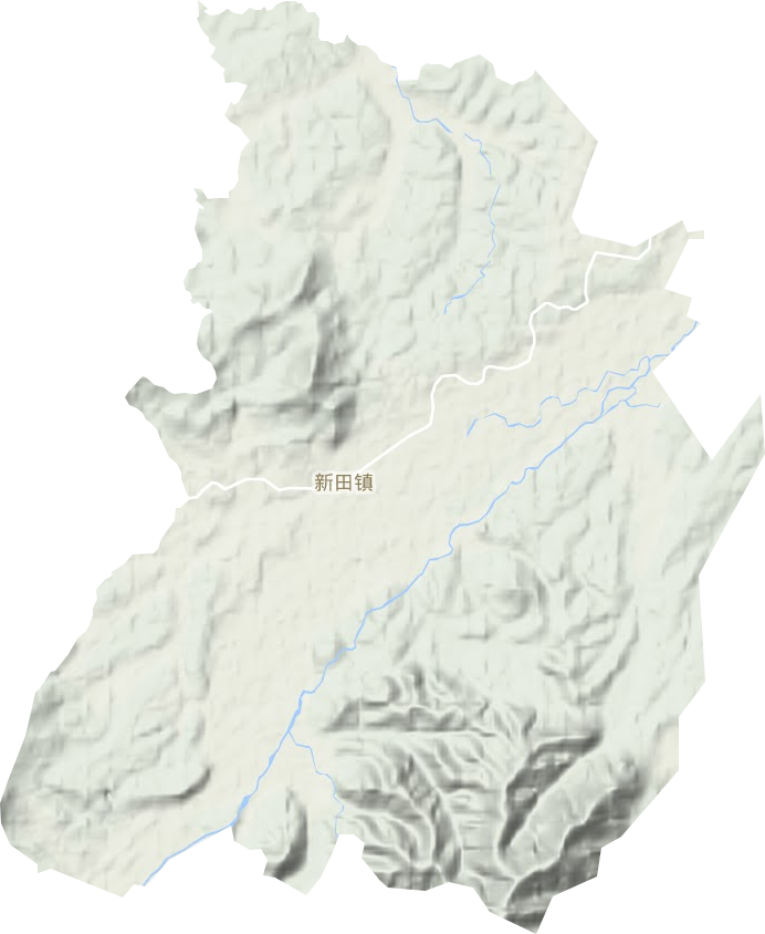 新田镇地形地图