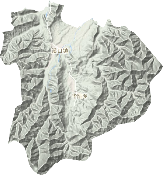 溪口镇地形地图