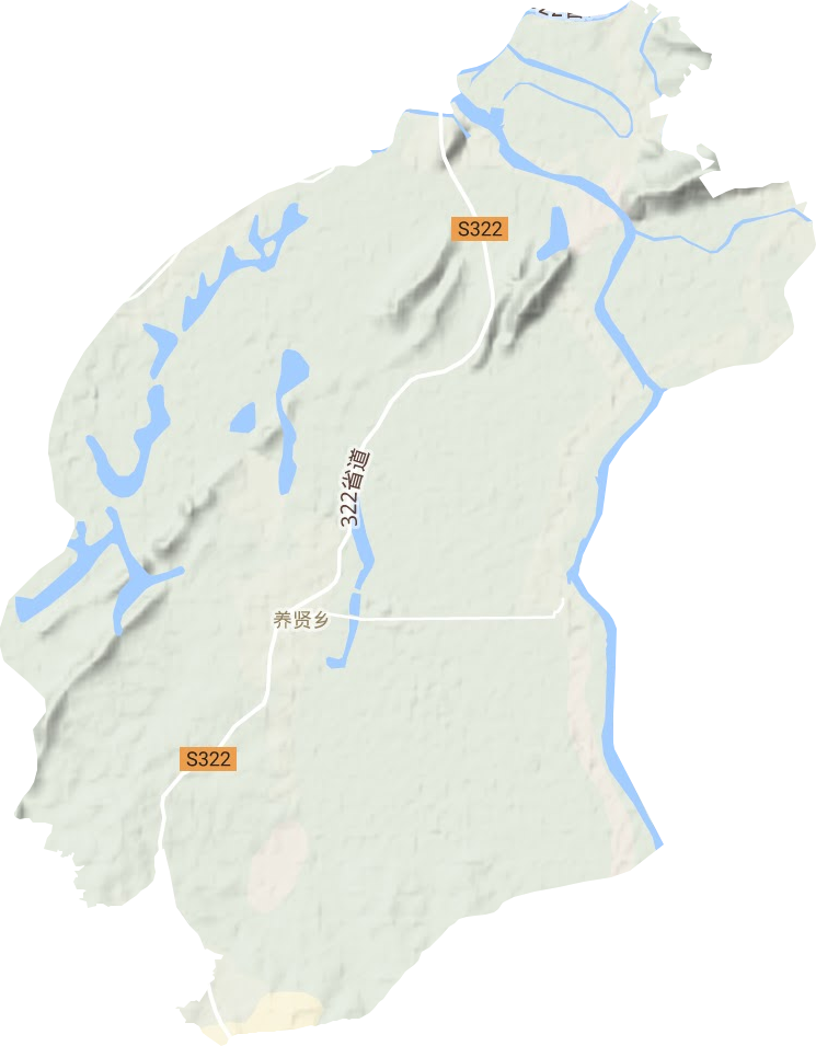 养贤乡地形地图