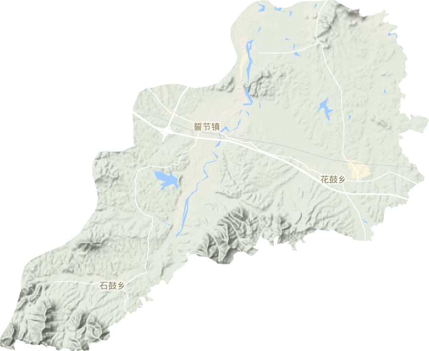 誓节镇地形地图