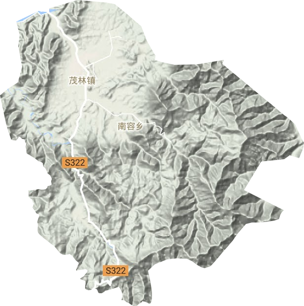 茂林镇地形地图