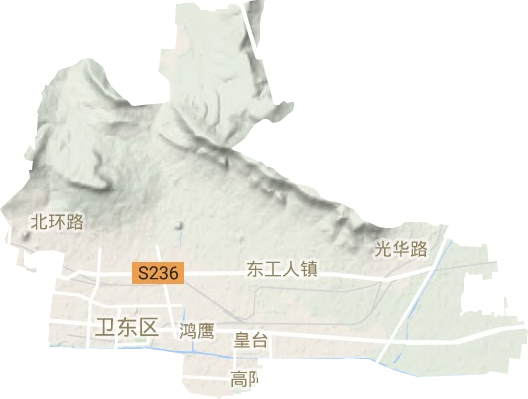 卫东区地形地图