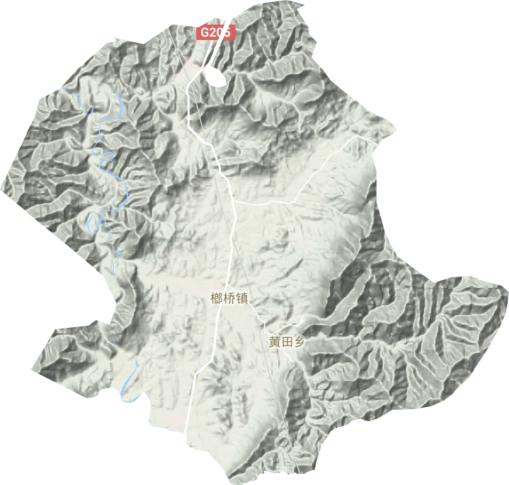 榔桥镇地形地图