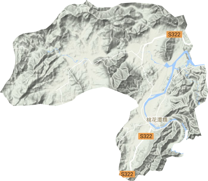 桃花潭镇地形地图