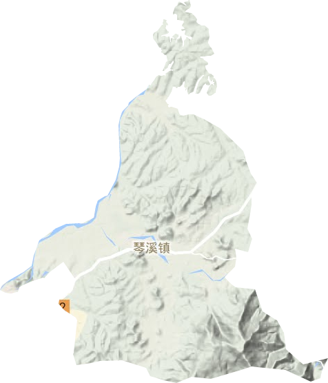 琴溪镇地形地图