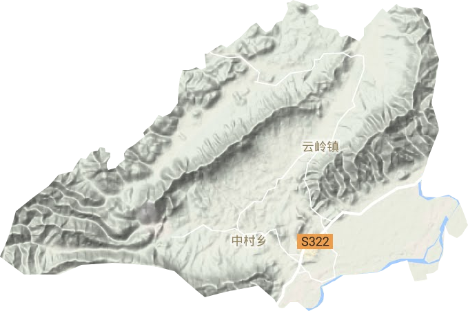 云岭镇地形地图