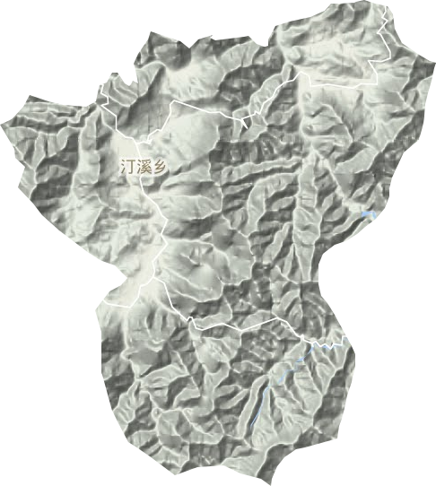 汀溪乡地形地图