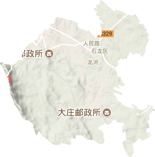 石龙区地形地图