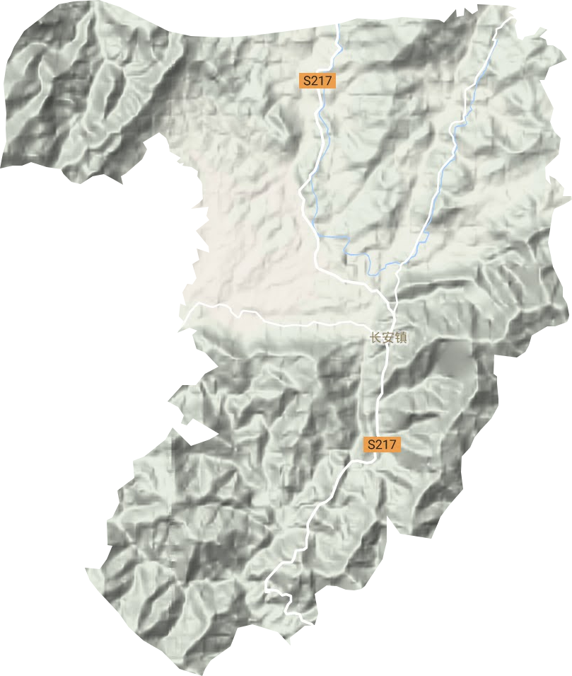 长安镇地形地图