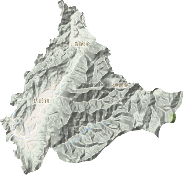 伏岭镇地形地图