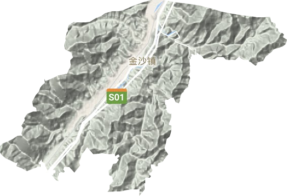 金沙镇地形地图