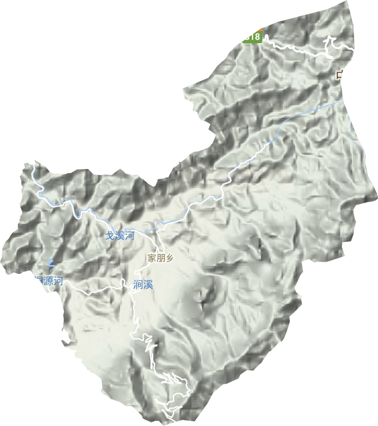 家朋乡地形地图