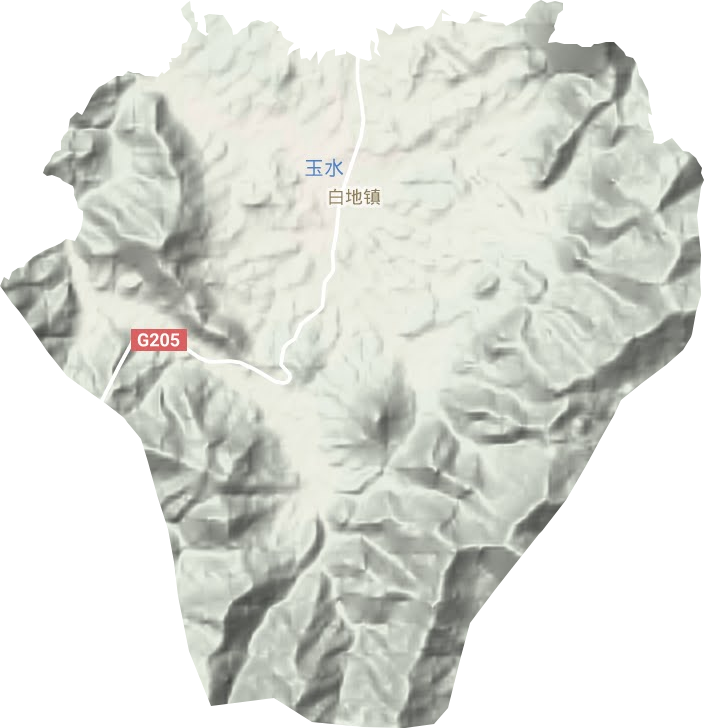 白地镇地形地图