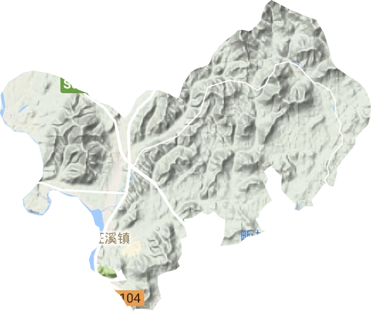 汪溪街道地形地图
