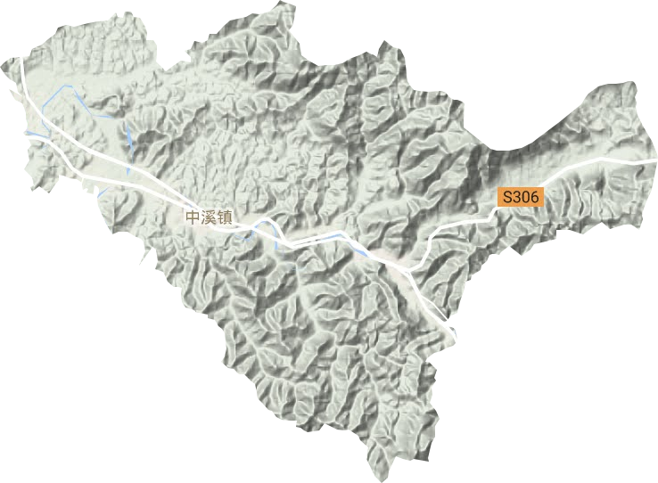 中溪镇地形地图
