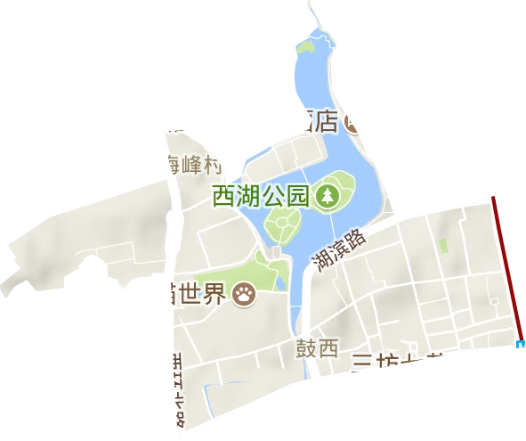 鼓西街道地形地图