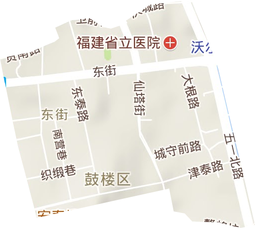 东街街道地形地图