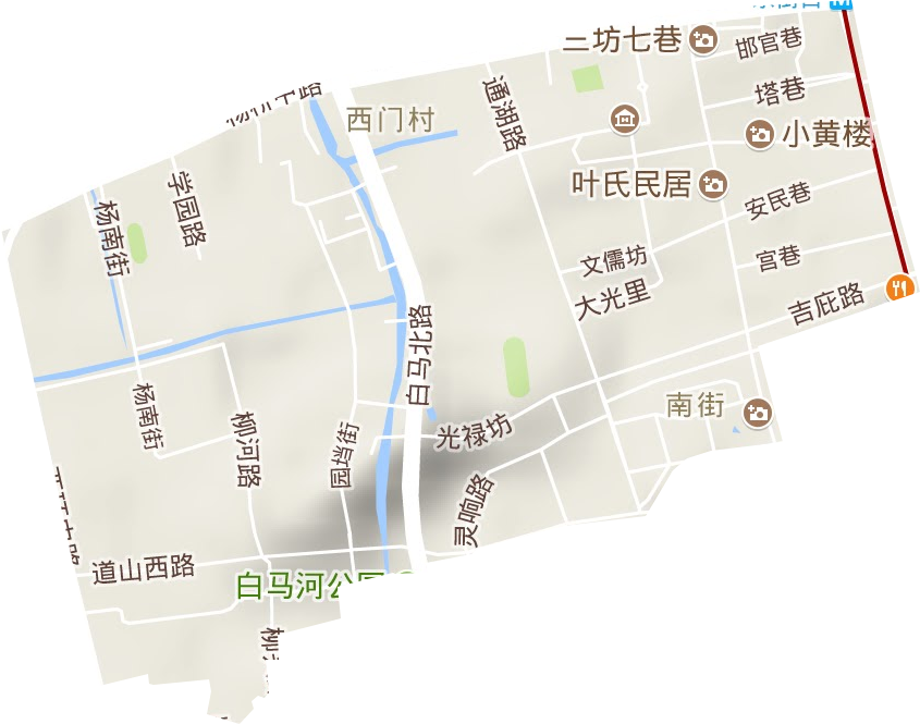 南街街道地形地图