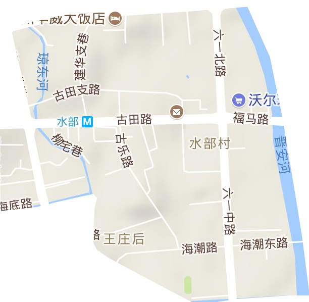 水部街道地形地图