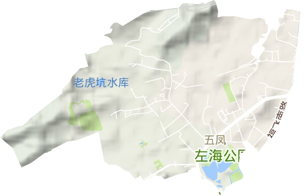 五凤街道地形地图