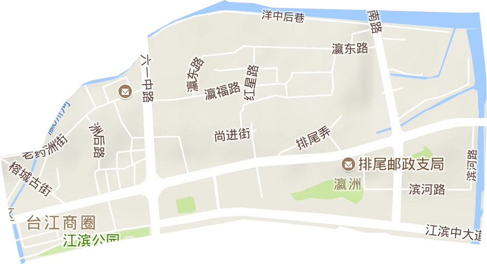 瀛洲街道地形地图