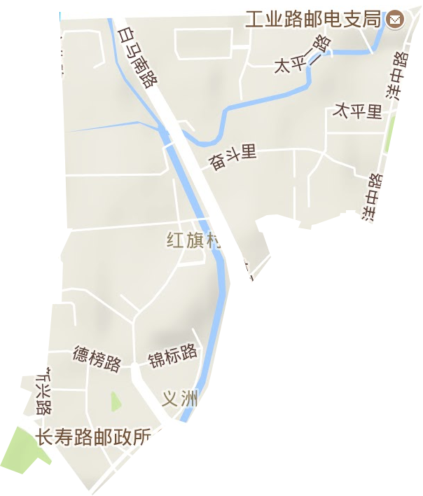 义洲街道地形地图