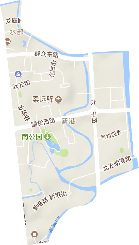 新港街道地形地图