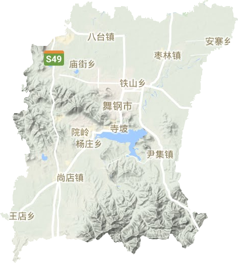 舞钢市地形地图