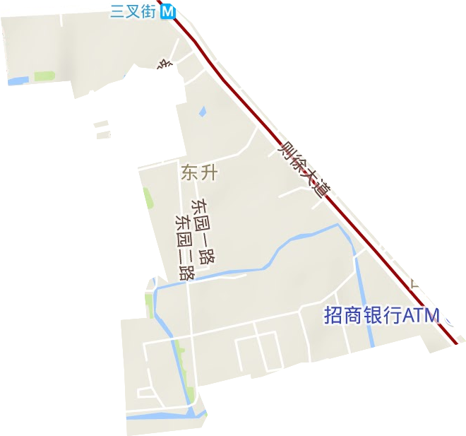东升街道地形地图
