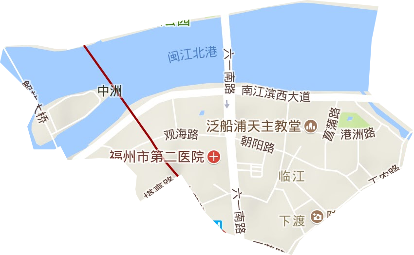 临江街道地形地图