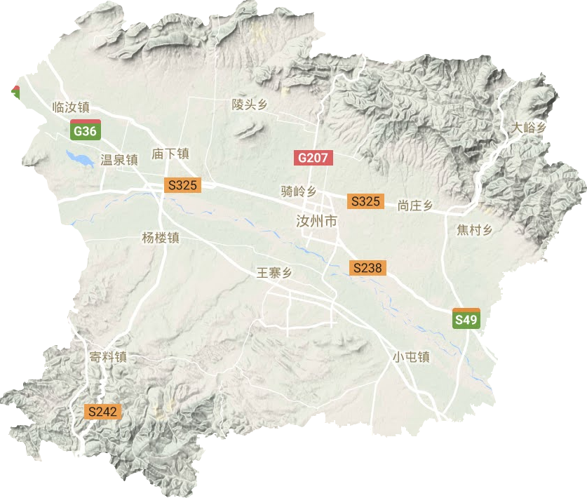 汝州市地形地图