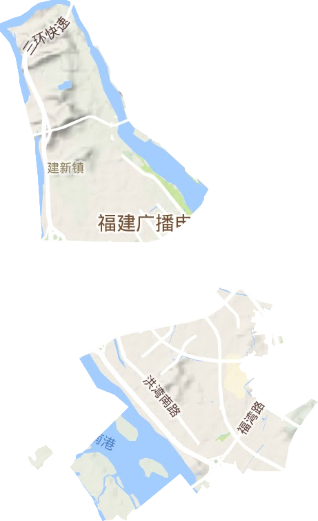 建新镇地形地图