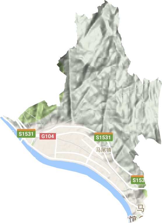 马尾镇地形地图