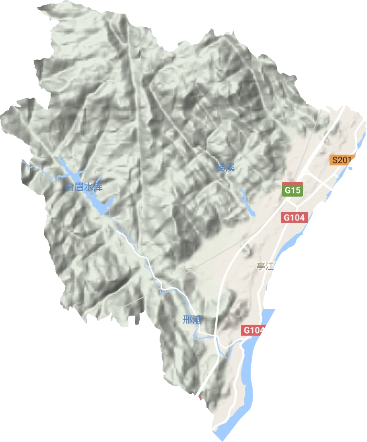 亭江镇地形地图