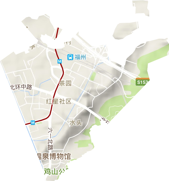 茶园街道地形地图