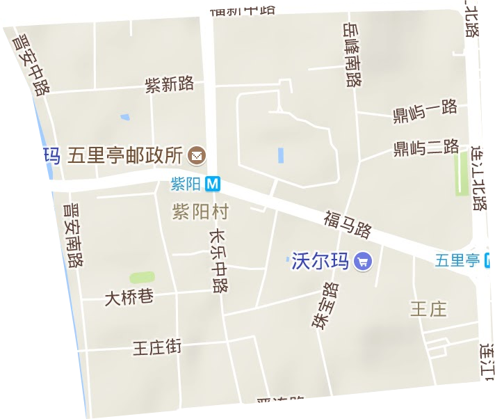 王庄街道地形地图