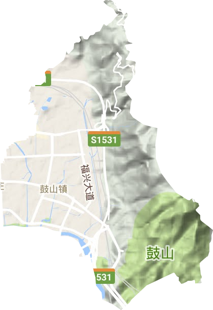 鼓山镇地形地图