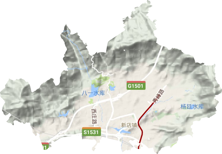 新店镇地形地图