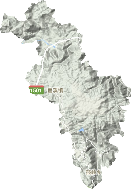 宦溪镇地形地图