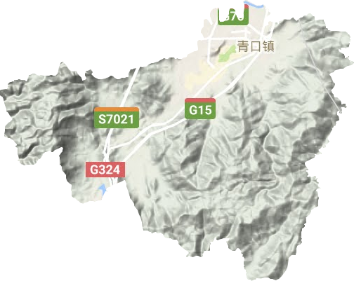 青口镇地形地图
