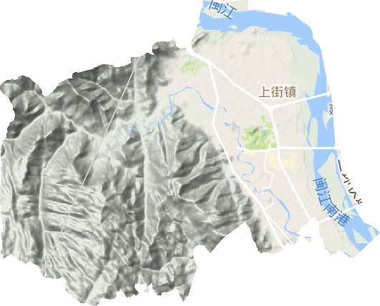 上街镇地形地图