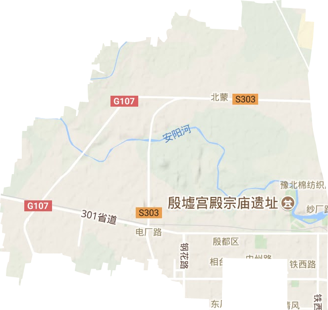 殷都区地形地图