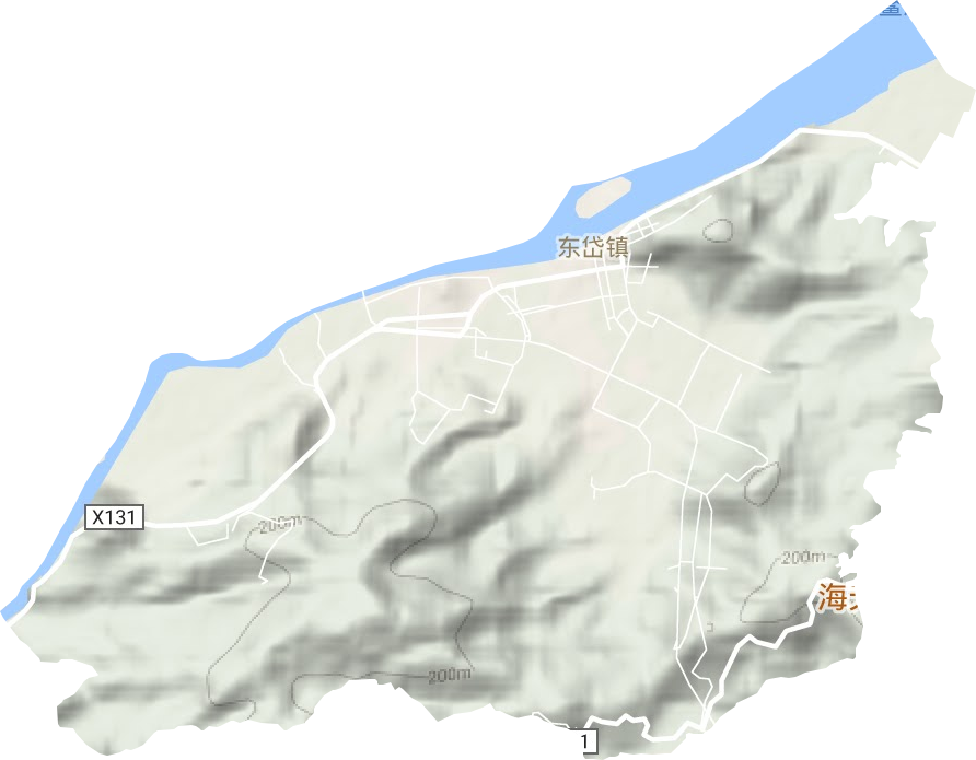 东岱镇地形地图