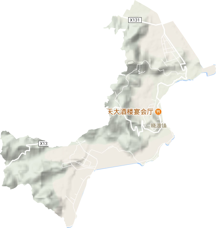 晓澳镇地形地图