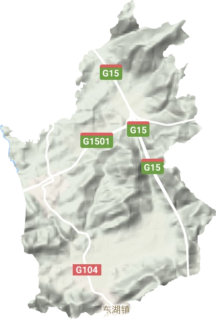 东湖镇地形地图