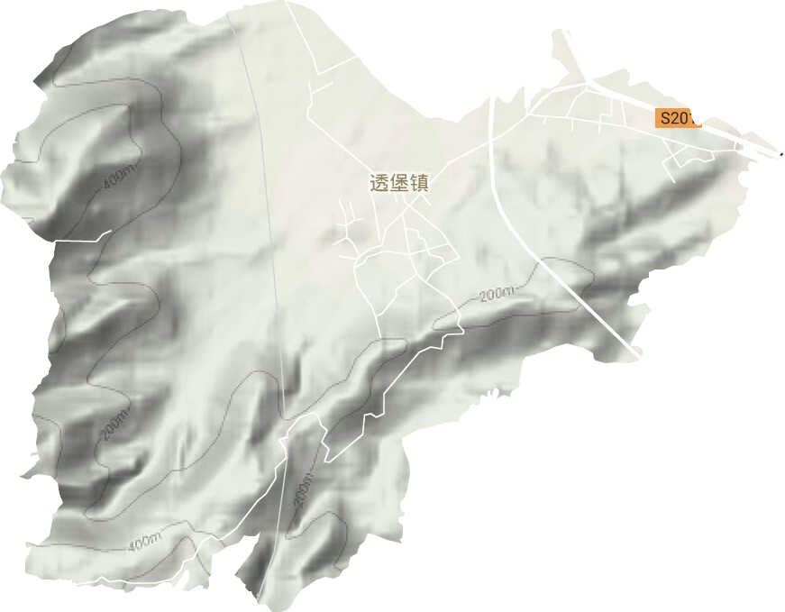 透堡镇地形地图