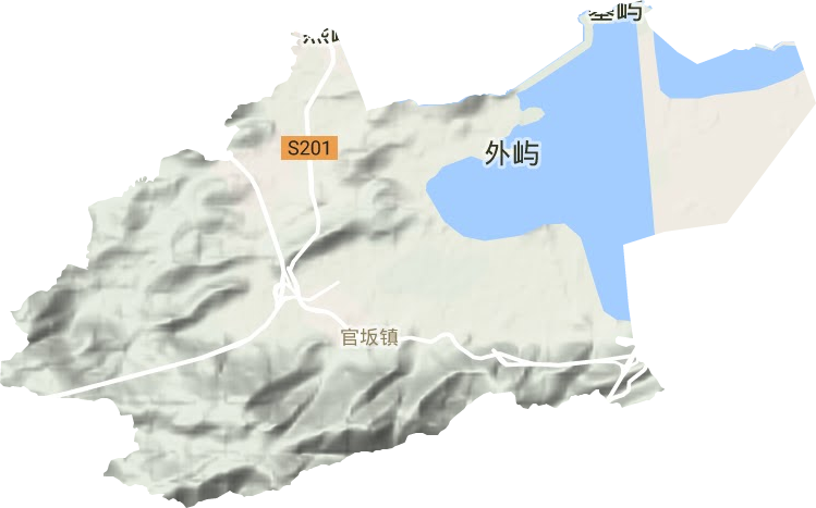 官坂镇地形地图